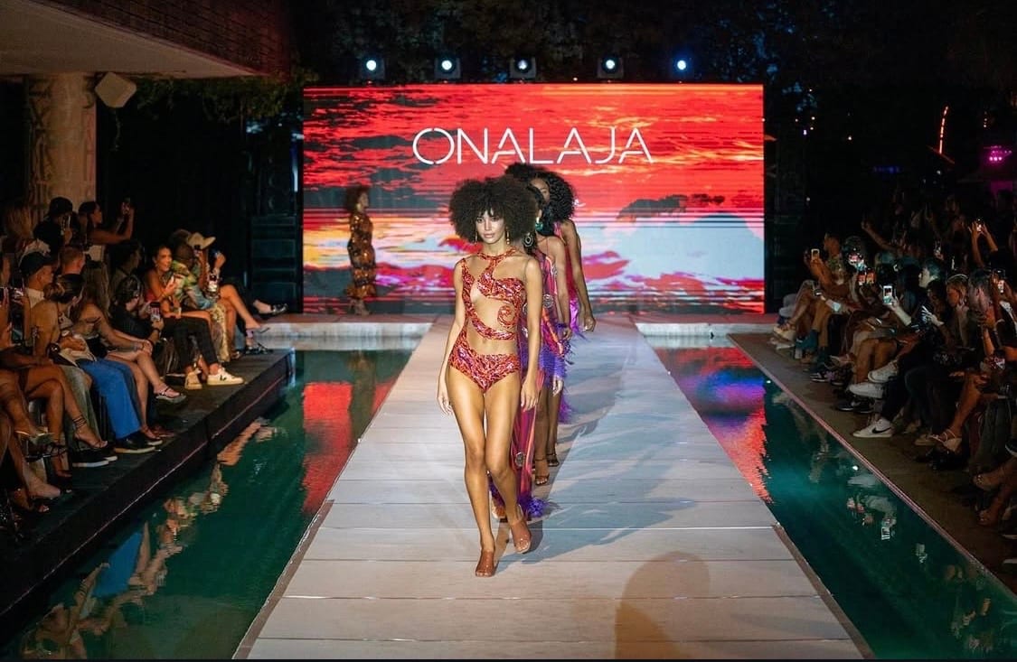 Onalaja Flamingo Paradise runway presentation at SLS South Beach